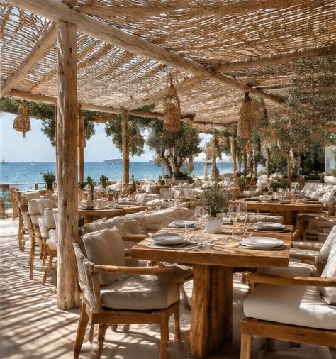 Restaurant de plage — détail architectural
